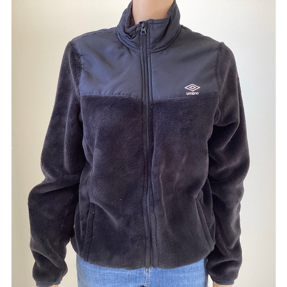 UMBRO Fleece Full Zip Jacket‎ Womens Large Black